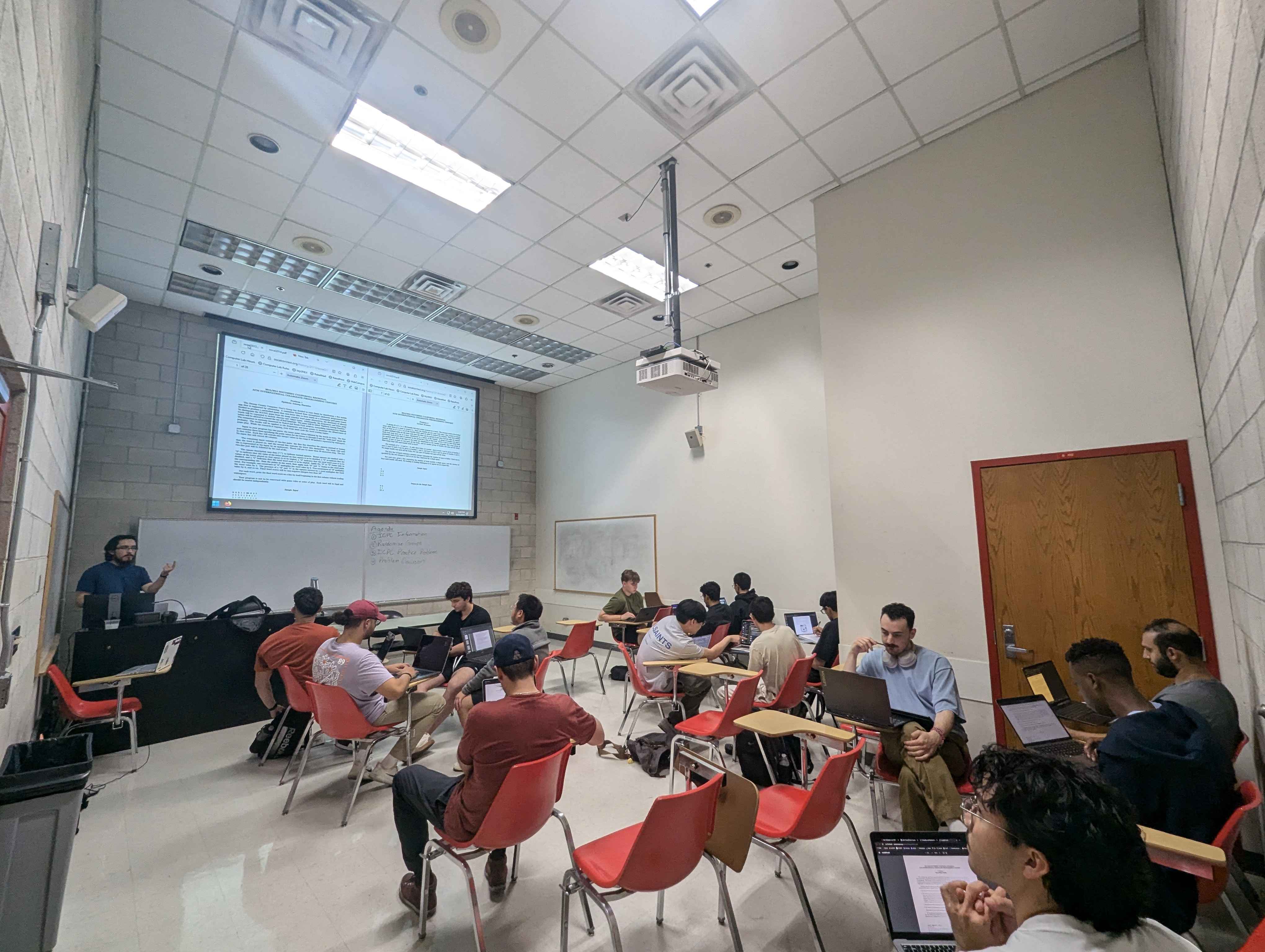 ACM UNLV Members working on ICPC problems in teams